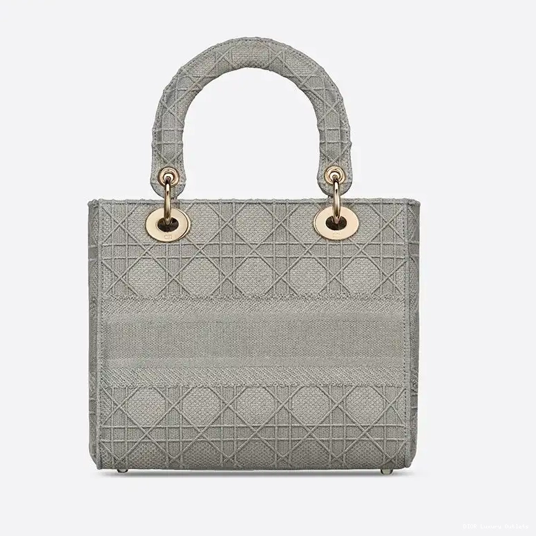 Cheap Lady Bag Motif Grey Medium Canvas D-lite Cannage 0702 Luxury